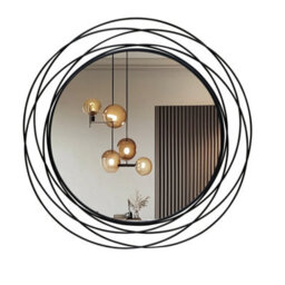 Artloge 80Cm Round Wall Mirror Large Black Circle Mirror With Orbital Design Metal Frame - thumbnail 5