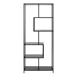 Furniture To Go Seaford Tall Black Metal Bookcase With 5 Black Shelves - thumbnail 2
