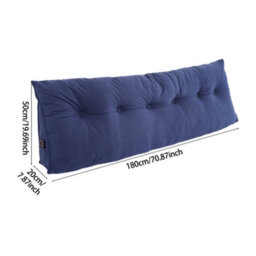 Living And Home Deep Sea Blue Washable Chenille Triangle Headboard Pillow, 180Cm W X 20Cm D X 50Cm H - thumbnail 9