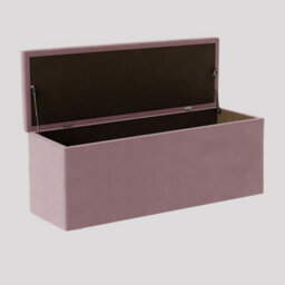 180Cm Luna Chesterfield Ottoman Storage Box - Pink Plush Velvet Upholstered Blanket Box - thumbnail 2
