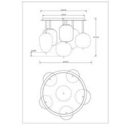 Luminosa Lighting Luminosa Blacky Globe Ceiling Light Matt Black Smoke Glass Shade 6X E14 - thumbnail 5