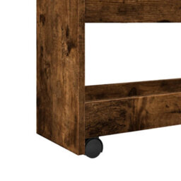 Walplus Narrow Storage Trolley 4 Tier Smoked Oak Engineered Wood - thumbnail 7