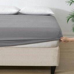 Ameha Plain Microfiber Fitted Sheet 25Cm Deep Pocket- Hypoallergenic Easy Care Grey Fitted Sheets Uk Single Bedsheet (91X191 Cm) - thumbnail 9