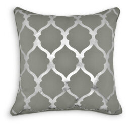 Velosso Elegant Foil Print Cushion, Zip Closure, Machine Washable, Metallic Design Sofa Cushion - Ochre - thumbnail 2