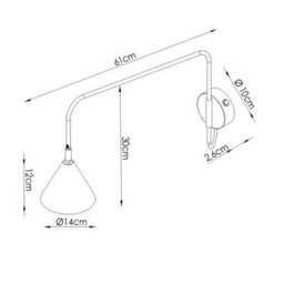 Luminosa Lighting Luminosa Nox Dome Wall Lamp With Switch Red Ochre 1X E14 - thumbnail 8
