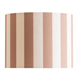Valuelights Callie Colour Clash Natural And Brown Stripe Large Fabric Drum Lamp Shade (D)29.5Cm