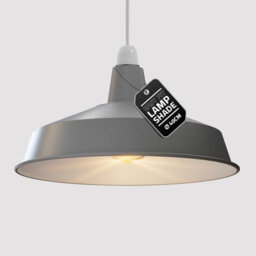 Grey Light Shade Ceiling Metal Lampshades For Ceiling Lights, Industrial Easy Fit Pendant Lamp Shades For Bedside Lamp - thumbnail 1