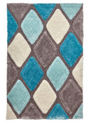 Grey / Blue Handmade Modern Shaggy Easy To Clean Rug For Dining Room Bed Room And Living Room-120Cm X 170Cm - thumbnail 3