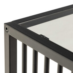 Wyld Haus Porto Organic Side Table Black Metal Frame With Clear Glass Top 40Cm - thumbnail 4