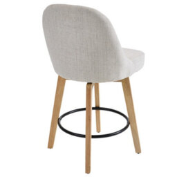 Living And Home Set Of 2 Swivel Bar Stools With Wooden Legs And Round Footrest, 97Cm H - thumbnail 5