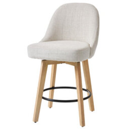 Living And Home Set Of 2 Swivel Bar Stools With Wooden Legs And Round Footrest, 97Cm H - thumbnail 3