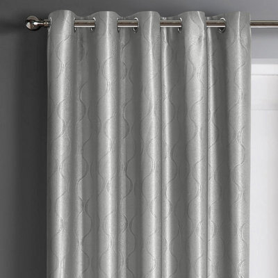 Velosso Evisa Thermal Dimout Ready Made Eyelet Curtains - Silver