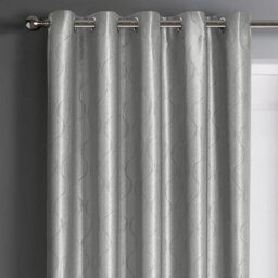 Velosso Evisa Thermal Dimout Ready Made Eyelet Curtains - Silver