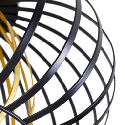 Thehotsale 30Cm Dia Black And Golden Metal Lantern Shape 1-Light Ceiling Light - thumbnail 5