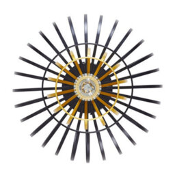 Thehotsale 30Cm Dia Black And Golden Metal Lantern Shape 1-Light Ceiling Light - thumbnail 4