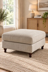 Loft Home Olivia Natural Beige Footstool - thumbnail 1