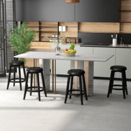 Costway Set Of 2 Bar Stools Kitchen Upholstered Chair 360 Swivel Pub Stool 66Cm - thumbnail 8