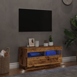 Berkfield Tv Cabinet With Led Lights Old Wood 80X35X40 Cm Engineered Wood - thumbnail 4