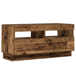 Berkfield Tv Cabinet With Led Lights Old Wood 80X35X40 Cm Engineered Wood - thumbnail 6