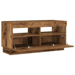 Berkfield Tv Cabinet With Led Lights Old Wood 80X35X40 Cm Engineered Wood - thumbnail 9