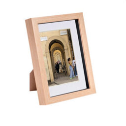 "Nicola Spring A5 (6 X 8"") Photo Frame - Light Wood/white Mount - 3D Photo Picture Frame Box Portrait Display Case (23.5 X 17Cm)" - thumbnail 1