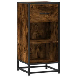 Berkfield Sideboard Smoked Oak 35.5X35X76 Cm Engineered Wood And Metal - thumbnail 2