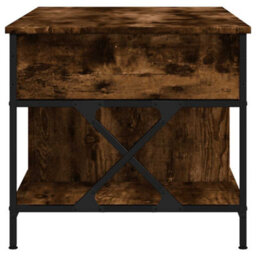 Berkfield Coffee Table Smoked Oak 100X55X50 Cm Engineered Wood And Metal - thumbnail 6