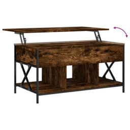 Berkfield Coffee Table Smoked Oak 100X55X50 Cm Engineered Wood And Metal - thumbnail 8