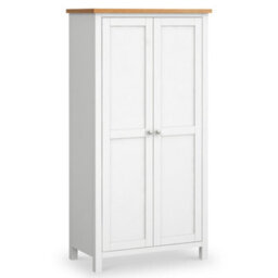 Farro White Kitchen Larder Cabinet With Wine Rack - By Roseland Furniture