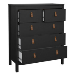 Furniture To Go Barcelona Chest 3+2 Drawers In Matt Black - thumbnail 5