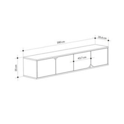 Decortie Spark Modern Tv Unit Multimedia Centre With Storage Cabinet White Oak 180Cm Width - thumbnail 3