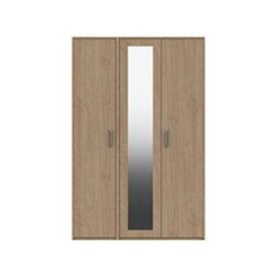 Hazlemere 3 Door Robe With Mirror - Oak On Express Delivery And Ready Assembled - thumbnail 1