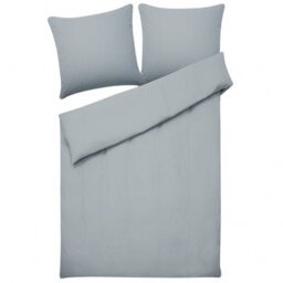 Beliani Duvet Cover Set Avondale Sateen Cotton 155 X 220 Cm Grey - thumbnail 5