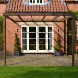 Rutland County Garden Furniture Wall Mounted Box Pergola - L300 X W300 X H270 Cm - Rustic Brown