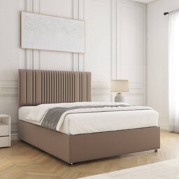 Bsspoke Florence Divan Bed Set Mink Plush Velvet With 24Inch Headboard & No Mattress No Drawers In Single Double King 4Ft 6Ft - thumbnail 3