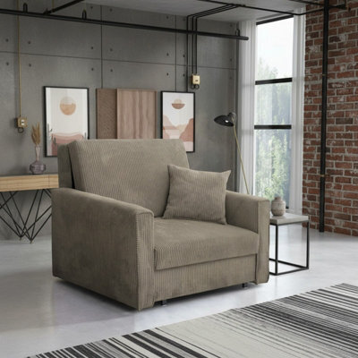 Viva Bis I Premium Sofa Bed Armchair With Storage For Lounge Chipboard Polyurethane Foam 103X85X98Cm Beige - image 1