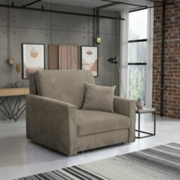 Viva Bis I Premium Sofa Bed Armchair With Storage For Lounge Chipboard Polyurethane Foam 103X85X98Cm Beige - thumbnail 1
