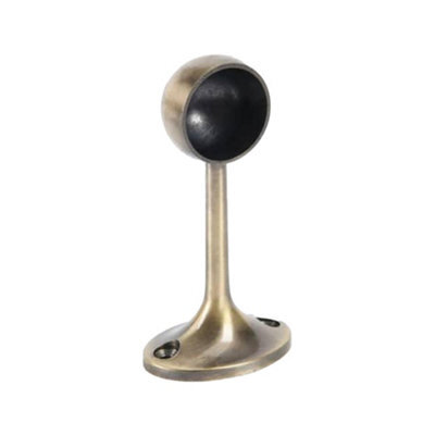 Rothley Antique Brass Effect Zinc Alloy Rail End Bracket (Dia)25mm - image 1