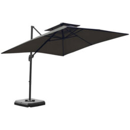 Outsunny Cantilever Parasol Roma Umbrella W/ Base Weights, Dark Grey - thumbnail 8