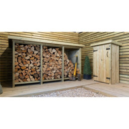 iLikeStores 7Ft X 3Ft (2.19M X 0.89M) Redwood Pressure Treated Triple Log Store - thumbnail 3