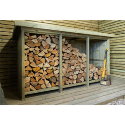 iLikeStores 7Ft X 3Ft (2.19M X 0.89M) Redwood Pressure Treated Triple Log Store - thumbnail 1