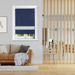 Lister Cartwright Diamante Roller Blinds For Windows - 90 X 165 Cm - Easy To Fit Child Safety Included - Navy - thumbnail 2