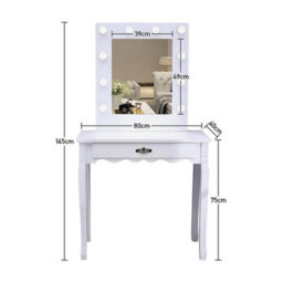 Living And Home Vanity Dressing Table Mirror Desk With Led Makeup Vanity Mirror Without Stool - thumbnail 5