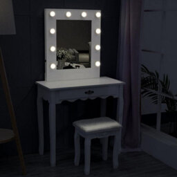 Living And Home Vanity Dressing Table Mirror Desk With Led Makeup Vanity Mirror Without Stool - thumbnail 2