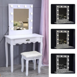 Living And Home Vanity Dressing Table Mirror Desk With Led Makeup Vanity Mirror Without Stool - thumbnail 3