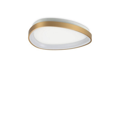 Ideal Lux Luminosa Gemini Integrated Led Semi Flush Ceiling Light Brass 2950Lm 4000K - image 1