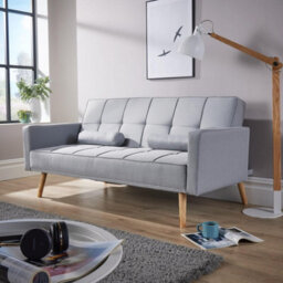 Home Source Eclipse Grey Linen Sofa Bed - thumbnail 1