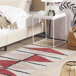 Beliani Multicolour Cotton Area Rug 80 X 150 Cm Low-Pile Geometric Retro - thumbnail 2
