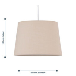 First Choice Lighting Set Of 2 Natural Cotton 28Cm Tapered Cylinder Pendant Or Lamp Shades - thumbnail 6