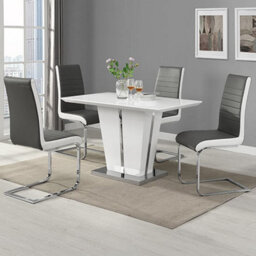Furniture in Fashion Memphis Small High Gloss Dining Table In White With Glass Top - thumbnail 9